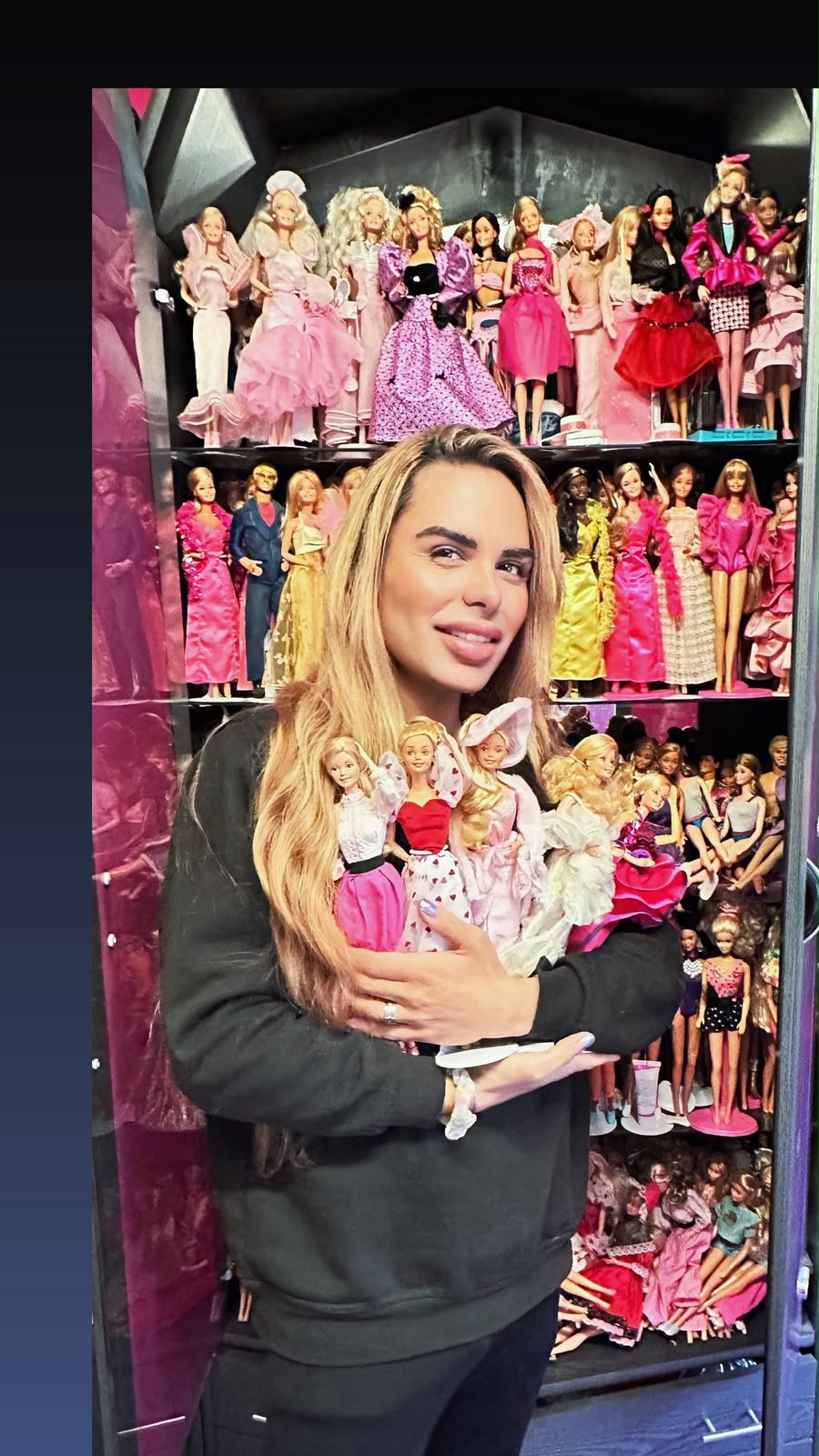 Part of Alain Martinos’s Barbie collection